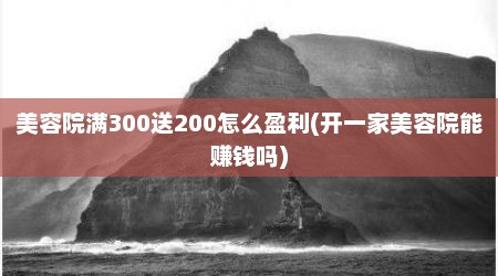 美容院满300送200怎么盈利(开一家美容院能赚钱吗)