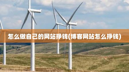 怎么做自己的网站挣钱(博客网站怎么挣钱)