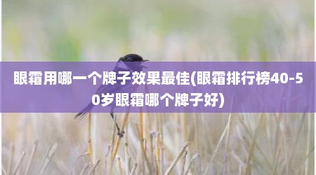 眼霜用哪一个牌子效果最佳(眼霜排行榜40-50岁眼霜哪个牌子好)