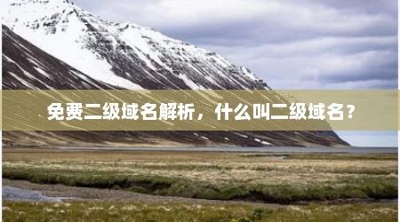 免费二级域名解析，什么叫二级域名？