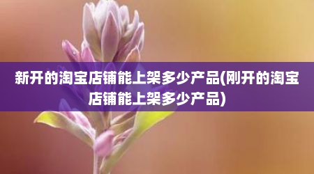 新开的淘宝店铺能上架多少产品(刚开的淘宝店铺能上架多少产品)