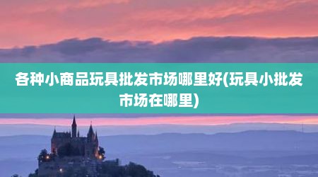 各种小商品玩具批发市场哪里好(玩具小批发市场在哪里)