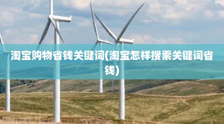 淘宝购物省钱关键词(淘宝怎样搜索关键词省钱)