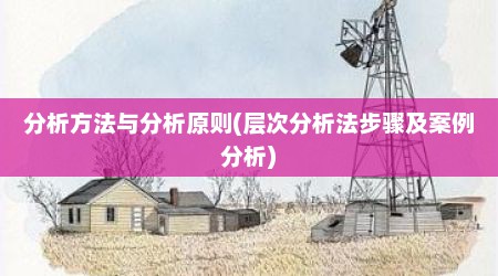 分析方法与分析原则(层次分析法步骤及案例分析)