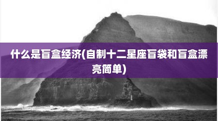 什么是盲盒经济(自制十二星座盲袋和盲盒漂亮简单)