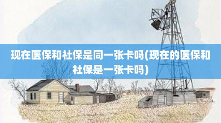现在医保和社保是同一张卡吗(现在的医保和社保是一张卡吗)