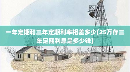 一年定期和三年定期利率相差多少(25万存三年定期利息是多少钱)