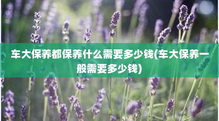 车大保养都保养什么需要多少钱(车大保养一般需要多少钱)