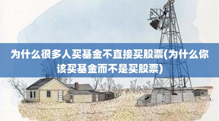 为什么很多人买基金不直接买股票(为什么你该买基金而不是买股票)