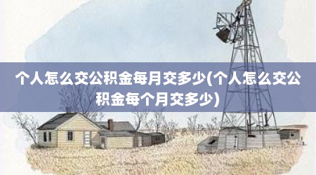 个人怎么交公积金每月交多少(个人怎么交公积金每个月交多少)