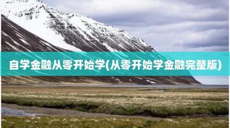 自学金融从零开始学(从零开始学金融完整版)