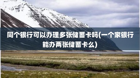 同个银行可以办理多张储蓄卡吗(一个家银行能办两张储蓄卡么)