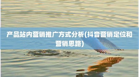 产品站内营销推广方式分析(抖音营销定位和营销思路)