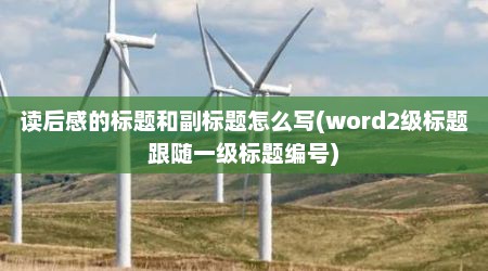 读后感的标题和副标题怎么写(word2级标题跟随一级标题编号)