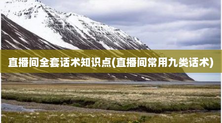 直播间全套话术知识点(直播间常用九类话术)