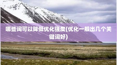 哪些词可以降低优化强度(优化一般出几个关键词好)