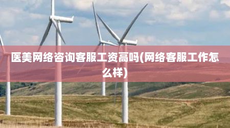 医美网络咨询客服工资高吗(网络客服工作怎么样)