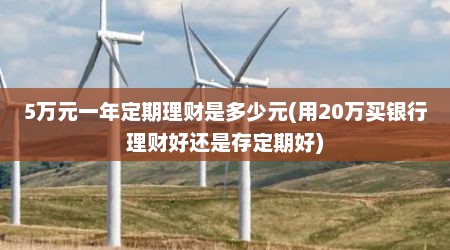 5万元一年定期理财是多少元(用20万买银行理财好还是存定期好)
