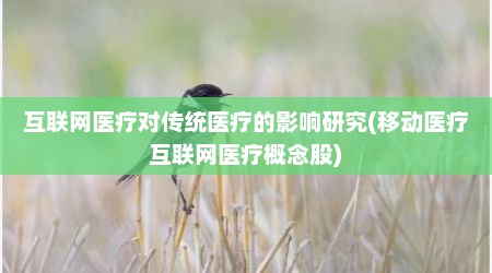 互联网医疗对传统医疗的影响研究(移动医疗互联网医疗概念股)