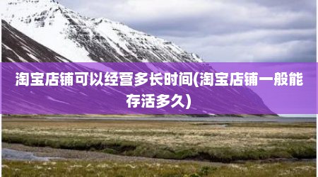 淘宝店铺可以经营多长时间(淘宝店铺一般能存活多久)