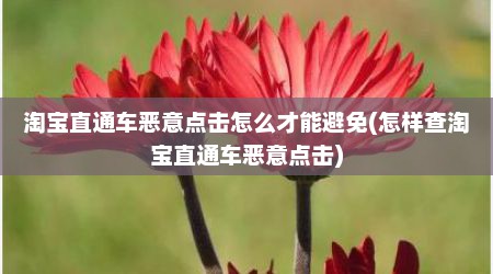淘宝直通车恶意点击怎么才能避免(怎样查淘宝直通车恶意点击)