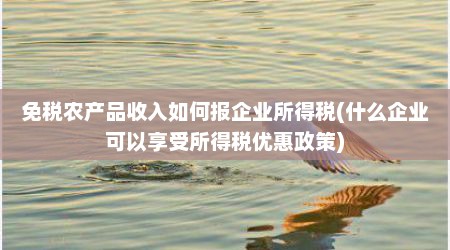 免税农产品收入如何报企业所得税(什么企业可以享受所得税优惠政策)