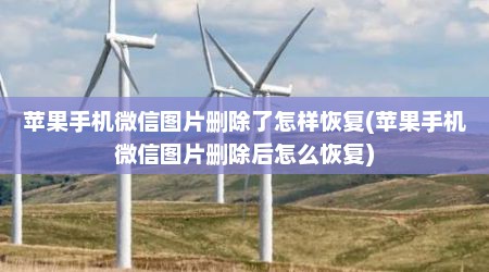 苹果手机微信图片删除了怎样恢复(苹果手机微信图片删除后怎么恢复)