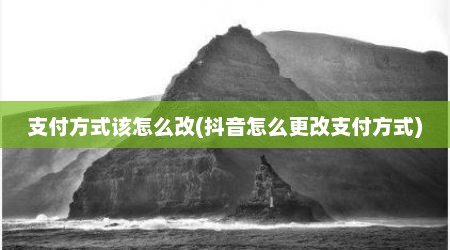 支付方式该怎么改(抖音怎么更改支付方式)