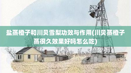 盐蒸橙子和川贝雪梨功效与作用(川贝蒸橙子蒸很久效果好吗怎么吃)