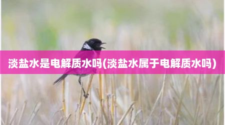 淡盐水是电解质水吗(淡盐水属于电解质水吗)