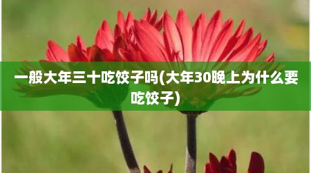 一般大年三十吃饺子吗(大年30晚上为什么要吃饺子)