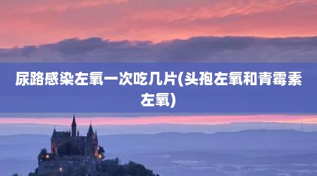 尿路感染左氧一次吃几片(头孢左氧和青霉素左氧)