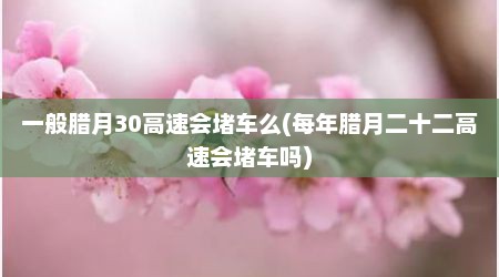 一般腊月30高速会堵车么(每年腊月二十二高速会堵车吗)