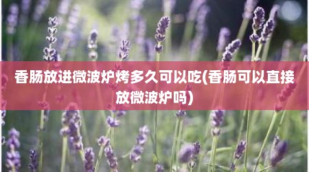 香肠放进微波炉烤多久可以吃(香肠可以直接放微波炉吗)