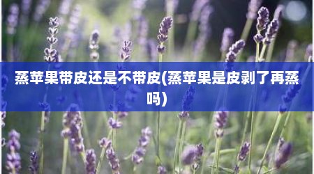 蒸苹果带皮还是不带皮(蒸苹果是皮剥了再蒸吗)