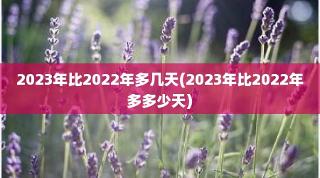 2023年比2022年多几天(2023年比2022年多多少天)