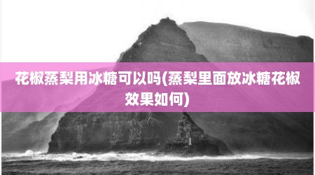 花椒蒸梨用冰糖可以吗(蒸梨里面放冰糖花椒效果如何)