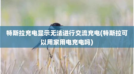 特斯拉充电显示无法进行交流充电(特斯拉可以用家用电充电吗)