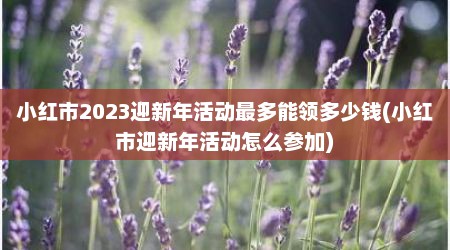小红市2023迎新年活动最多能领多少钱(小红市迎新年活动怎么参加)