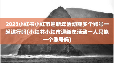 2023小红书小红市迎新年活动能多个账号一起进行吗(小红书小红市迎新年活动一人只能一个账号吗)