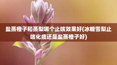 盐蒸橙子和蒸梨哪个止咳效果好(冰糖雪梨止咳化痰还是盐蒸橙子好)