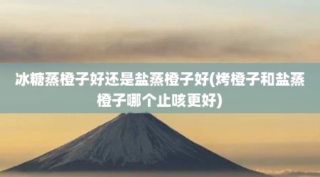 冰糖蒸橙子好还是盐蒸橙子好(烤橙子和盐蒸橙子哪个止咳更好)