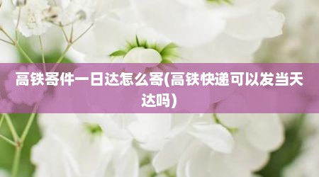 高铁寄件一日达怎么寄(高铁快递可以发当天达吗)