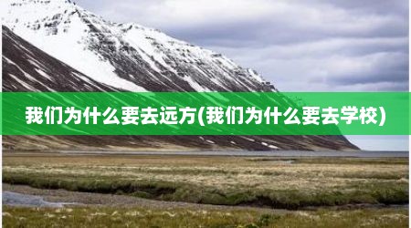 我们为什么要去远方(我们为什么要去学校)