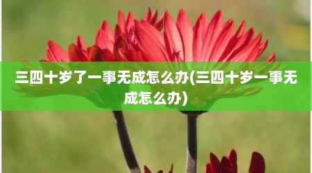 三四十岁了一事无成怎么办(三四十岁一事无成怎么办)