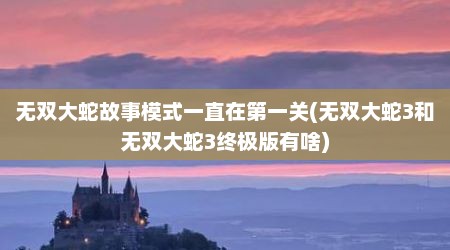 无双大蛇故事模式一直在第一关(无双大蛇3和无双大蛇3终极版有啥)