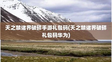 天之禁诸界破碎手游礼包码(天之禁诸界破碎礼包码华为)