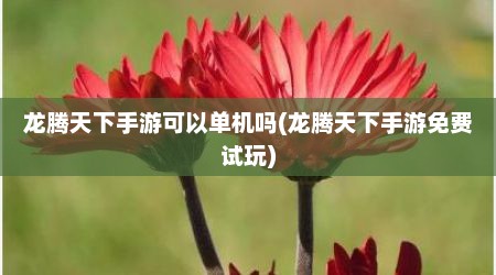 龙腾天下手游可以单机吗(龙腾天下手游免费试玩)