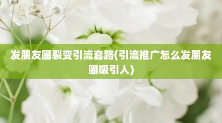 发朋友圈裂变引流套路(引流推广怎么发朋友圈吸引人)