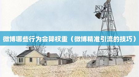 微博哪些行为会降权重（微博精准引流的技巧）